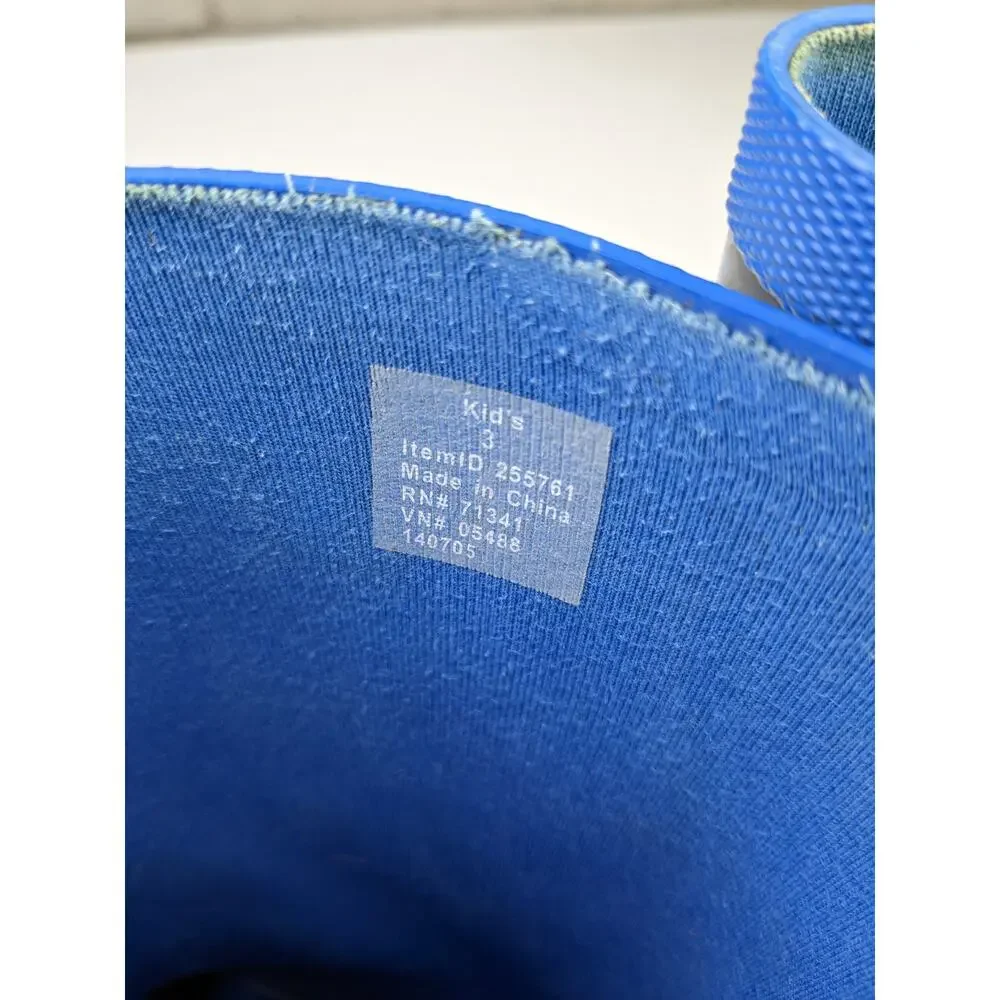 L.L. Bean Youth Size 3 Blue Patterned Wellies Rain Boots